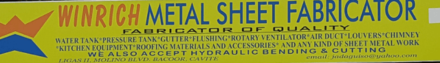 Winrich Metal Sheet Fabricator Winrich Metal Sheet Fabricator